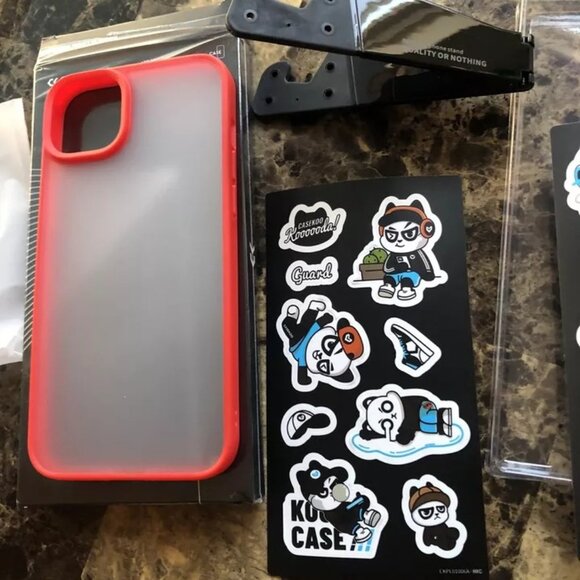 CaseKoo Apple iPhone Transparent Red Case + Portable Stand & Sticker NEW - Picture 6 of 9